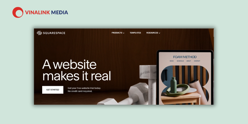 Squarespace có các tính năng kéo, thả đơn giản